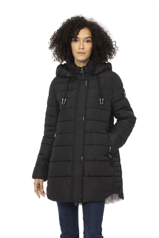 Black Polyester Women Jacket