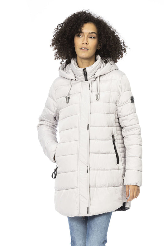 Silver Polyester Women Jacket
