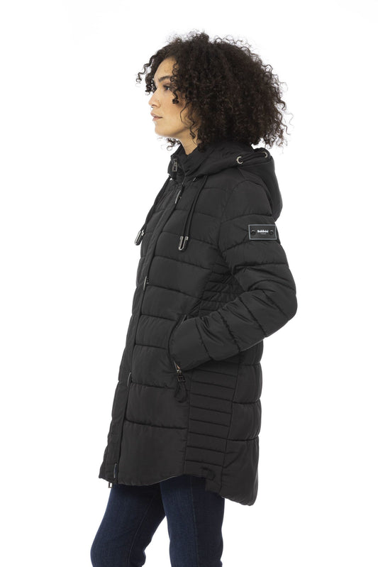 Black Polyester Women Jacket