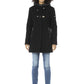 Black Polyester Women Parka