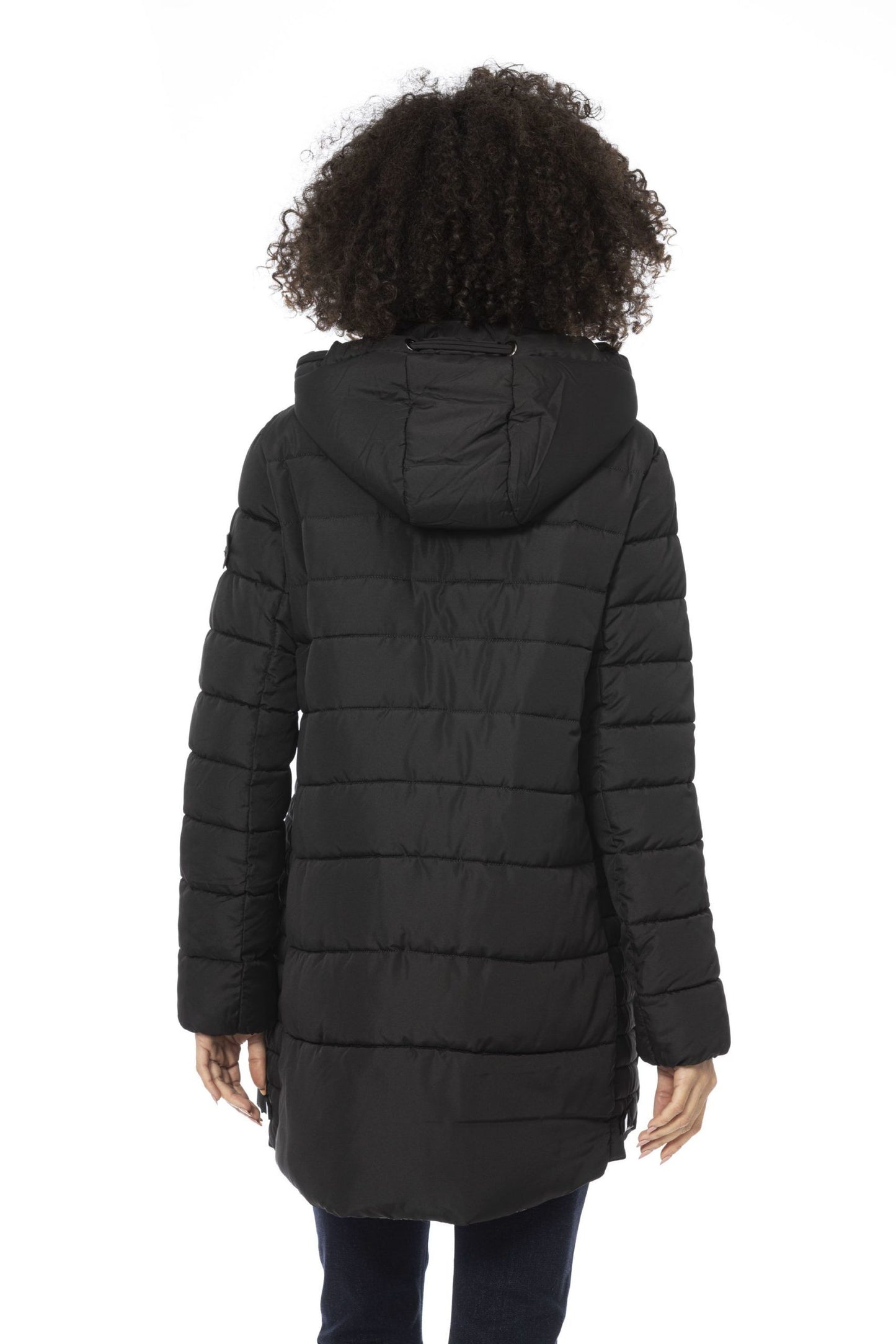 Black Polyester Women Jacket