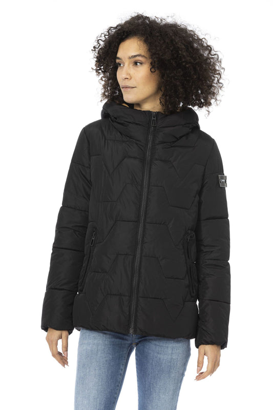 Black Polyester Women Jacket