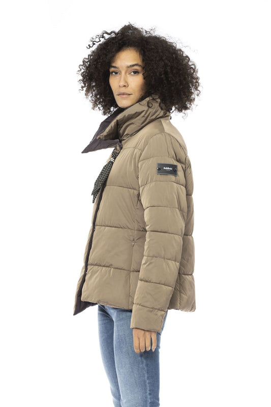 Beige Polyester Women Jacket