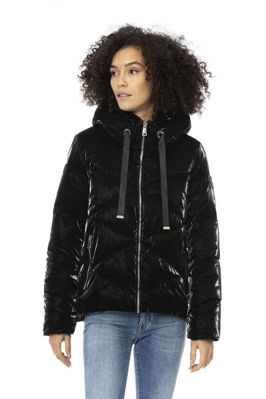 Black Polyester Women Jacket