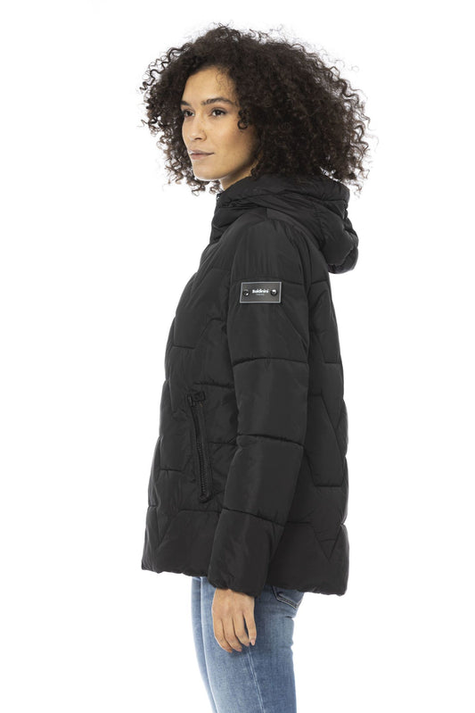 Black Polyester Women Jacket