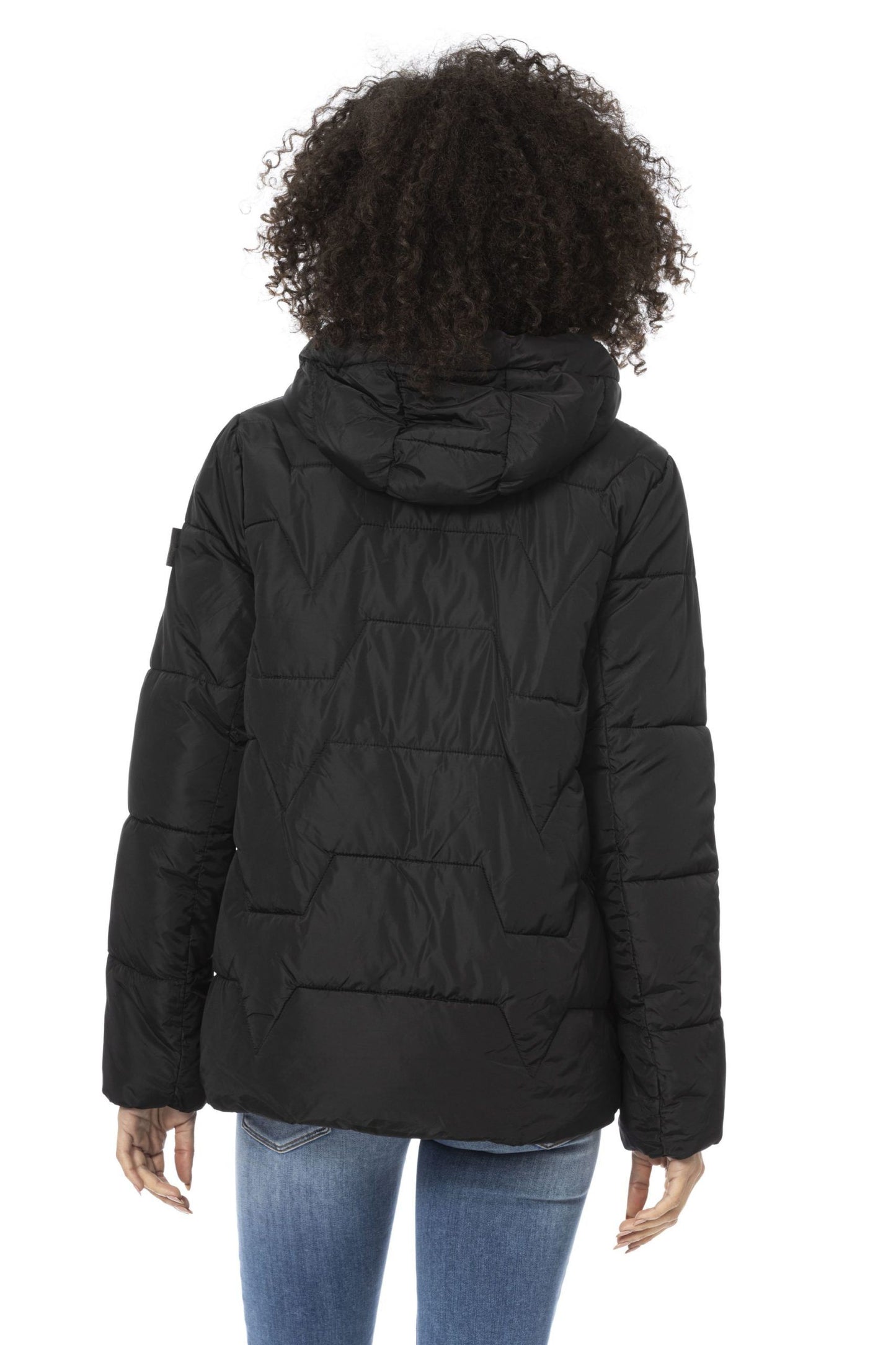 Black Polyester Women Jacket