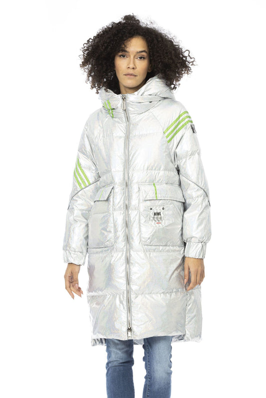 Silver Polyester Women Jacket