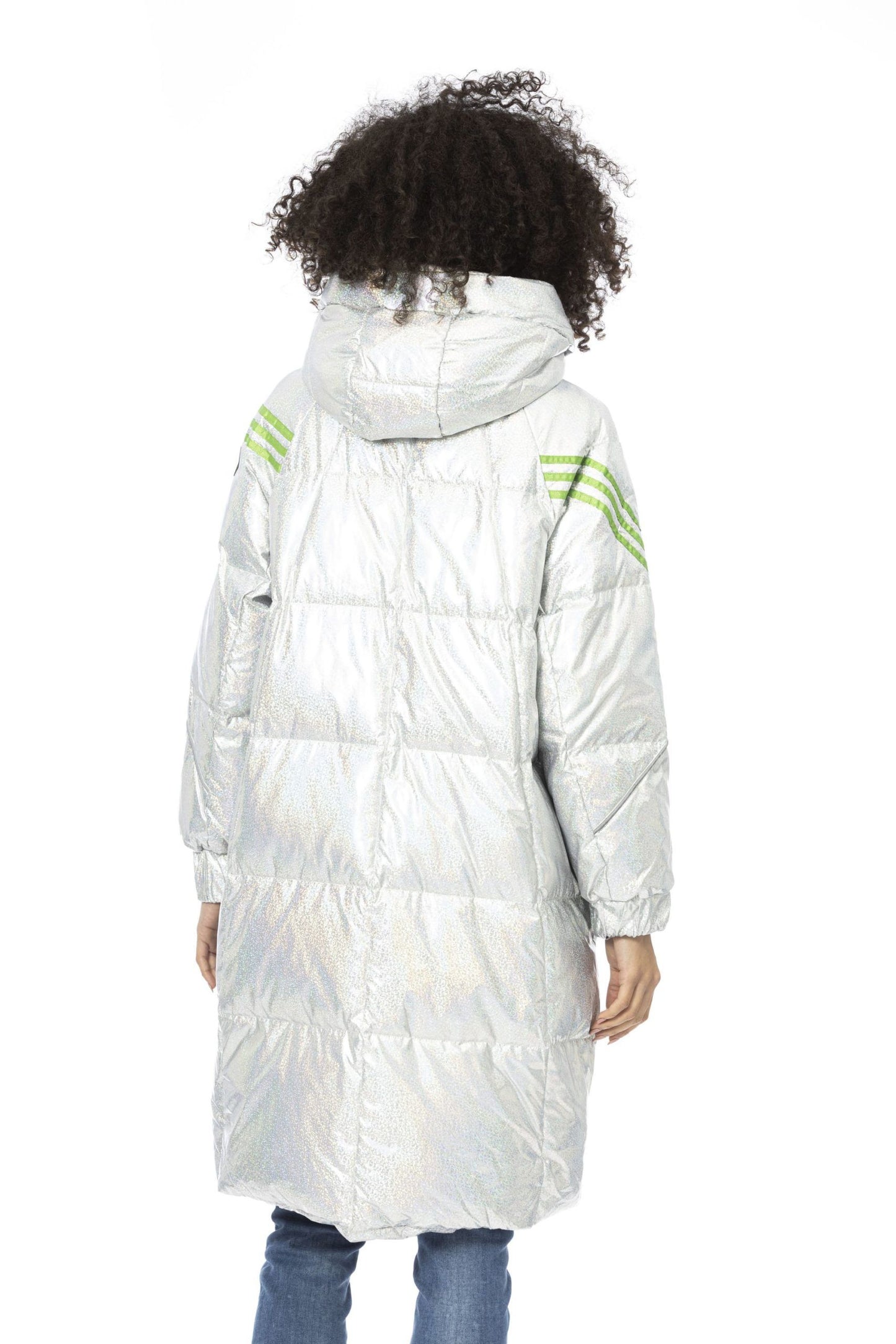 Silver Polyester Women Jacket