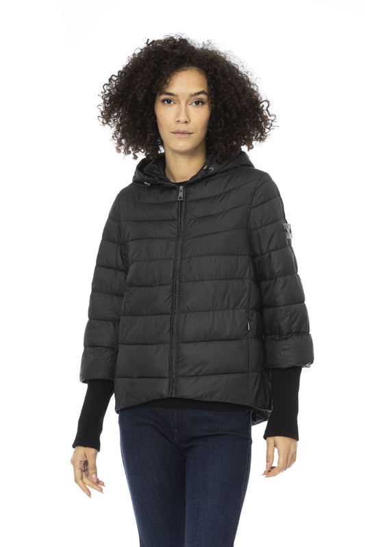 Black Polyester Women Jacket