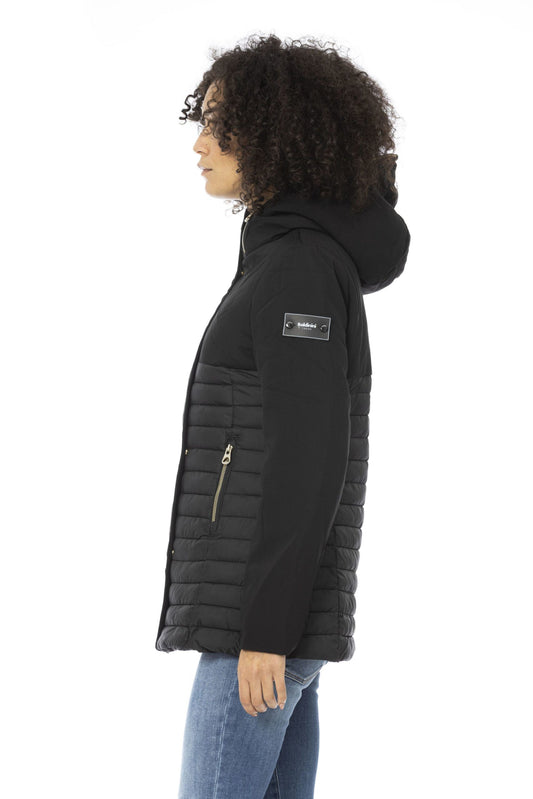 Black Polyester Women Jacket