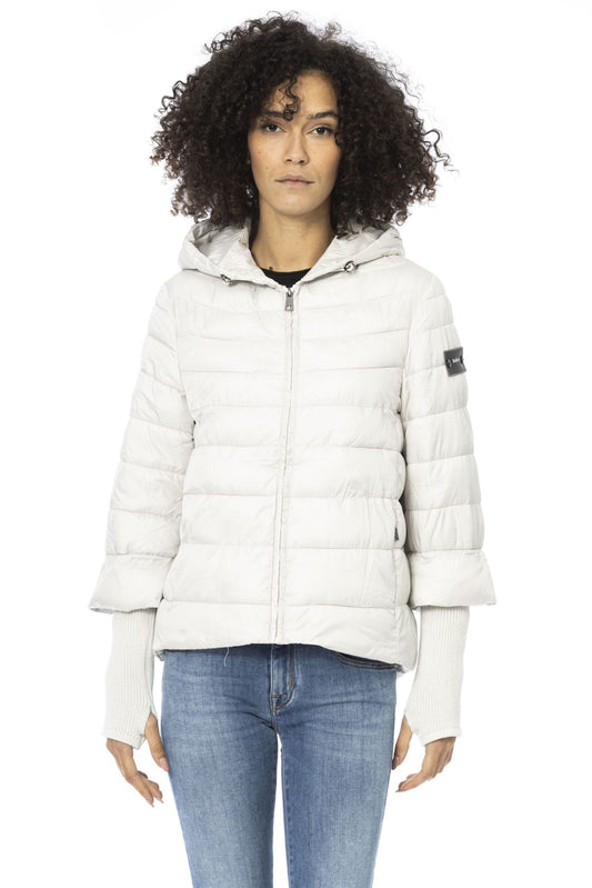 White Polyester Women Jacket