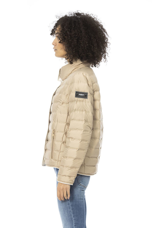 Beige Polyester Women Jacket