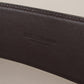 Elegant Leather Belt with Gold Oval Buckle