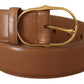 Elegant Gold Buckle Leather Belt