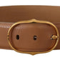 Elegant Gold Buckle Leather Belt