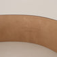 Elegant Maroon Leather Belt with Gold Buckle