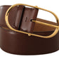 Elegant Oval Buckle Leather Belt