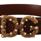 Elegant Python Leather Love Buckle Belt