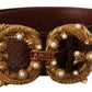 Elegant Python Leather Love Buckle Belt