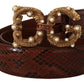 Elegant Python Leather Love Buckle Belt