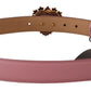 Elegant Pink Patent Heart Buckle Belt