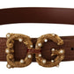 Elegant Crocodile-Embossed Leather Belt