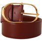 Elegant Leather Belt with Gold Buckle