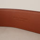 Elegant Leather Belt with Gold Buckle
