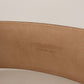 Elegant Maroon Leather Belt with Gold Buckle