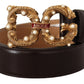 Elegant Dark Brown Leather Amore Belt