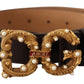 Elegant Dark Brown Leather Amore Belt