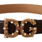 Elegant Dark Brown Leather Amore Belt