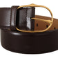 Elegant Gold Buckle Leather Belt