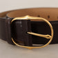 Elegant Gold Buckle Leather Belt