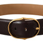 Elegant Gold Buckle Leather Belt