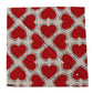 Red Heart Print Cotton Square Scarf