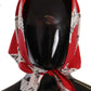 Red Heart Print Cotton Square Scarf