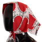 Red Heart Print Cotton Square Scarf