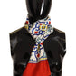 Silk Scarf with Majolica Print and Fringes