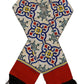 Silk Scarf with Majolica Print and Fringes