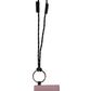 Elegant Pink Bifold Leather Wallet with Neck Strap
