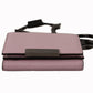 Elegant Pink Bifold Leather Wallet with Neck Strap