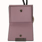 Elegant Pink Bifold Leather Wallet with Neck Strap