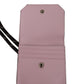 Chic Pink Leather Bifold Wallet with Neck Strap
