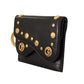 Elegant Black Leather Bifold Wallet with Keychain