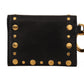 Elegant Black Leather Bifold Wallet with Keychain