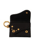 Elegant Black Leather Bifold Wallet with Keychain