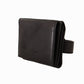 Elegant Black Leather Multi-Kit Trifold Wallet