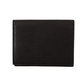 Elegant Black Leather Multi-Kit Trifold Wallet