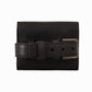 Elegant Black Leather Multi-Kit Trifold Wallet